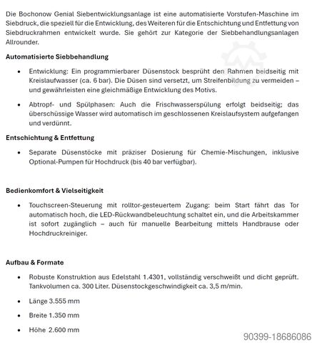 Zeefontwikkelingsinstallatie, ontlamming Bochonow Genial