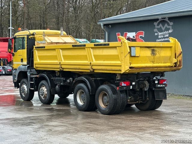 Three-sided tipper truck MAN TGS 35.480 8x6BB Meiller Bordmatik *Motorschaden