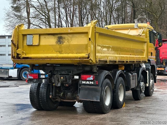 Three-sided tipper truck MAN TGS 35.480 8x6BB Meiller Bordmatik *Motorschaden