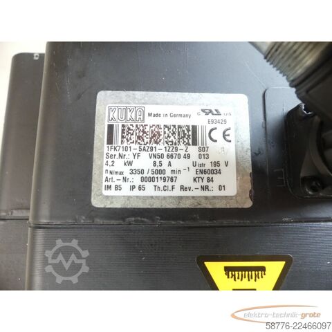 Upravljačka jedinica KUKA 1FK7101-5AZ91-1ZZ9-Z S07 Servomotor SN: YFVN50667049013