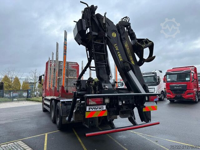 Timber transporter MAN TGX 26.500 6x4 BL Kurzholz TajfunLIV 150Z 9,6