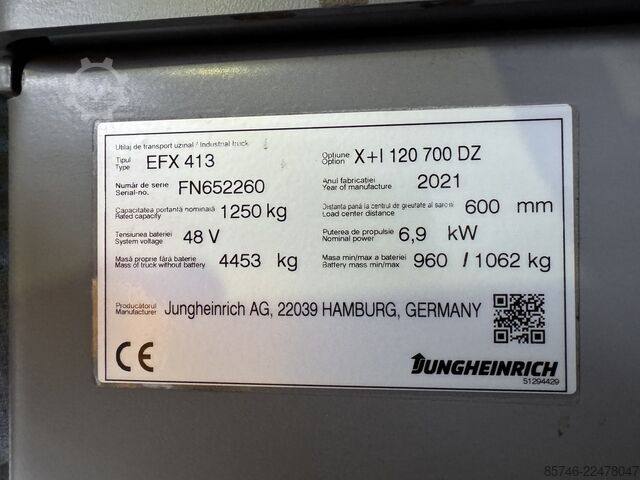 EFX 413 X + i = Wire Guidance !! Triplex FFL !! NEW battery !! JUNGHEINRICH EFX 413 X + i = Wire Guidance !! Triplex FFL !! NEW battery !!