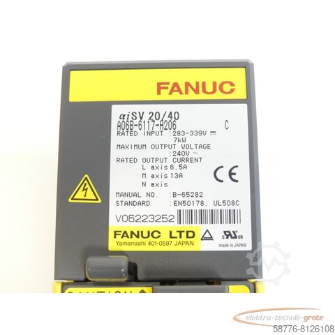 Element Fanuc Fanuc A06B-6117-H206 SN:V06223252 - ! -