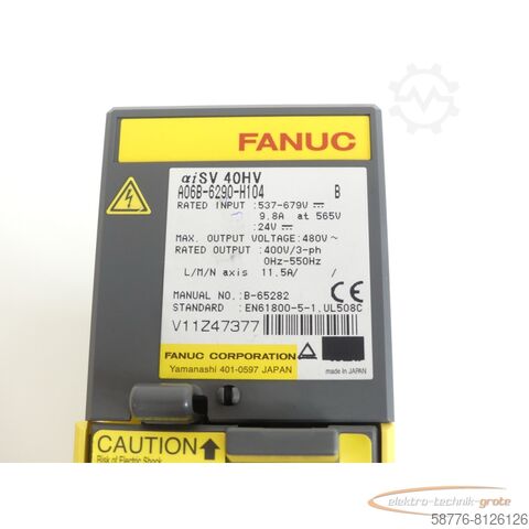 Element Fanuc Fanuc A06B-6290-H104 SN:V11Z47377 generalüberholt mit 12 Monaten Gewährleistung