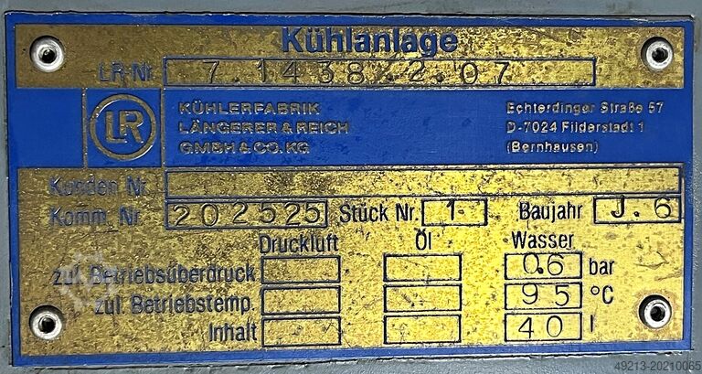 Kältemaschine LÄNGERER & REICH Kühlanlage