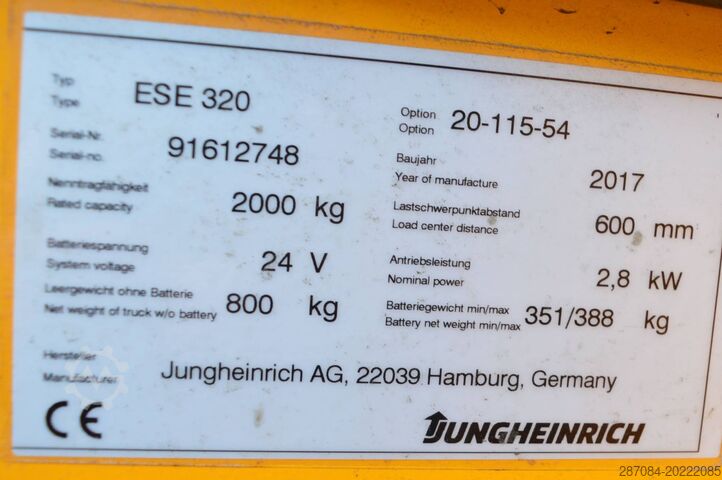 Paletli kamyon Jungheinrich ESE 320