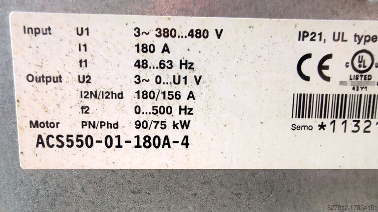 ACS550-01-180 frequency converter ABB ACS550-01-180A-4