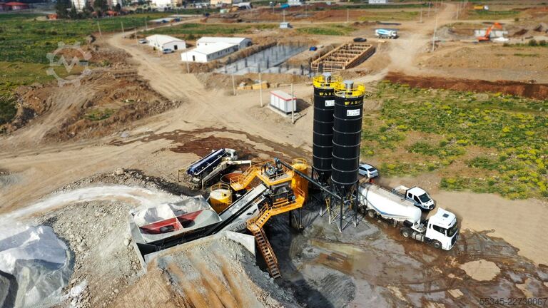 Mobil Beton Santrali FABO Mobile Concrete Batching Plant 100 m3/h Mobile Concrete Batching Plant