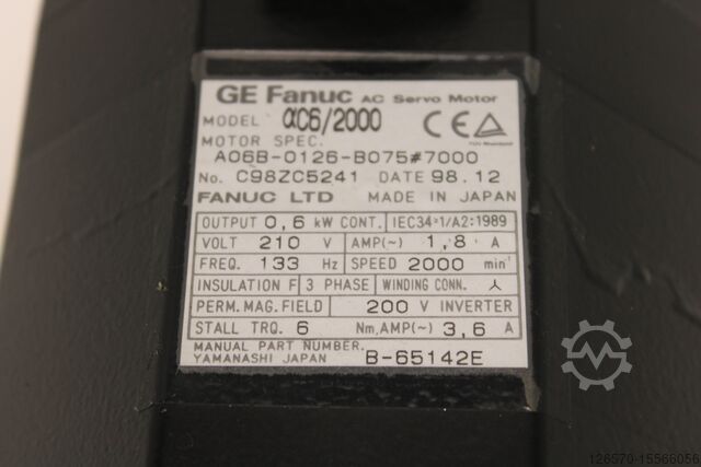 Servo motor eléctrico GE FANUC A06B-0126-B075