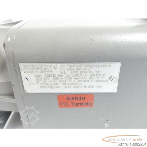 Steuerung Siemens 1FT5062-0AC01 - Z Permanent Magnet Motor SN:E6K90892903001
