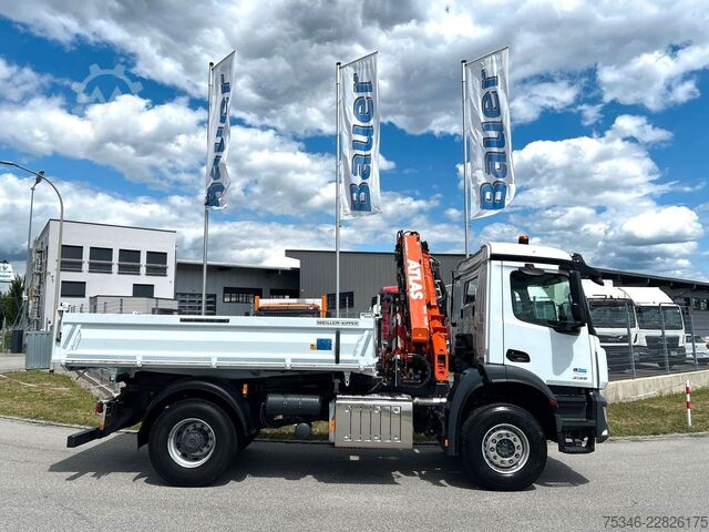 Driezijdige kipper MERCEDES-BENZ Arocs 2135 Kipper/Kran Atlas AK 135/Funk/107 tkm