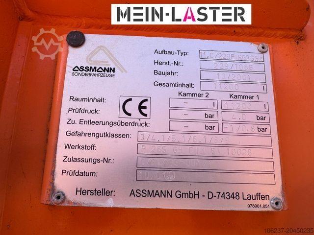 Autocisternă de vidanjare MAN FE 410 Assmann Saug HD Spüler Recycling +  FB.