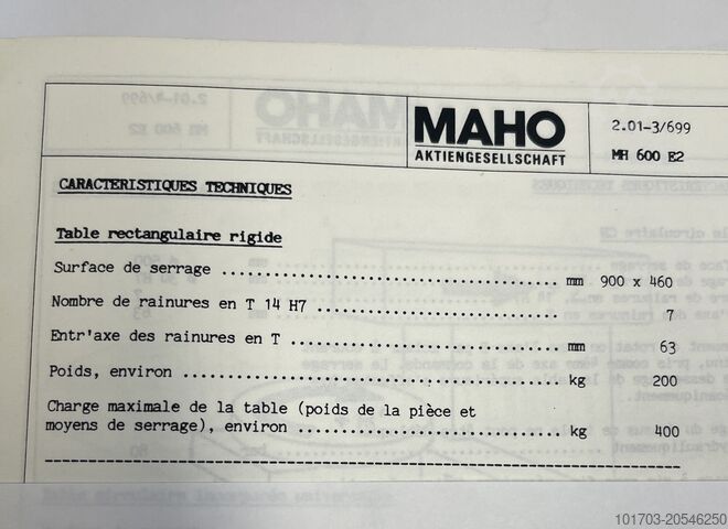 Universal CNC Milling Machine MAHO MH 600 E2