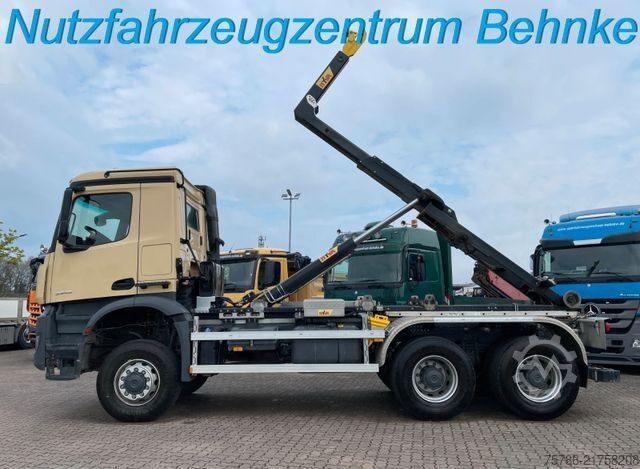 Camion benne à bras amovible MERCEDES-BENZ Arocs 3345 6x6 BB/ Hyva 26-51-S/ Kran Hydr.