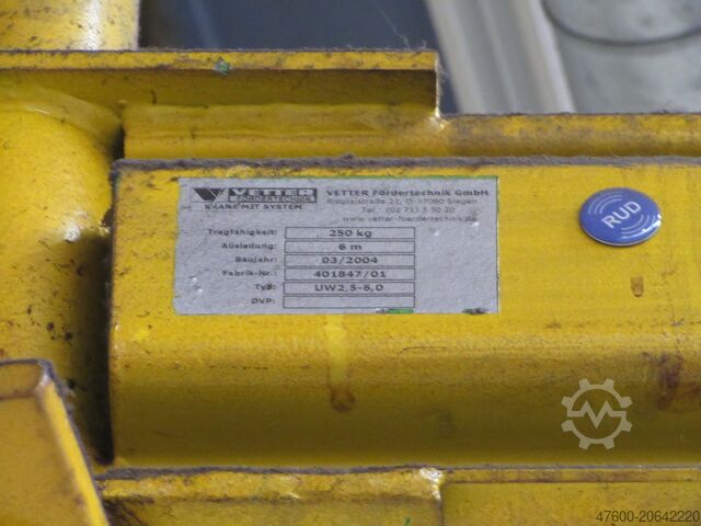 Wandschwenkkran Schwenkkran Kettenzug Vetter UW Demag Drehkran Hallenkran Kran Wandschwenkkran L 6m NL 250Kg Kettenzug