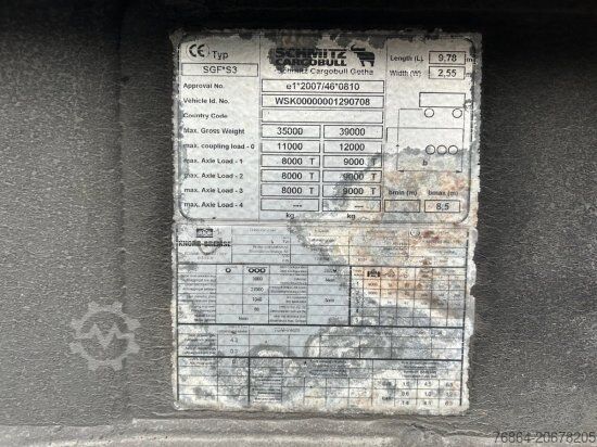 Kipper Auflieger SCHMITZ SGF S3 ALU KIPPMULDE 34M³, LIFTACHSE, HARDOXBODEN, ROLLPLANE, PODEST