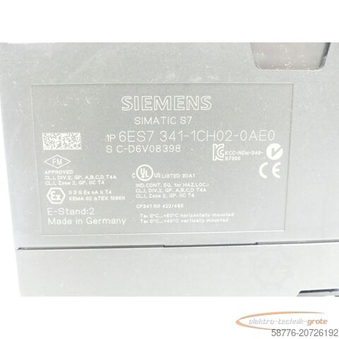 Componente Siemens Siemens 6ES7341-1CH02-0AE0 SN:C-D6V08398 - ! -