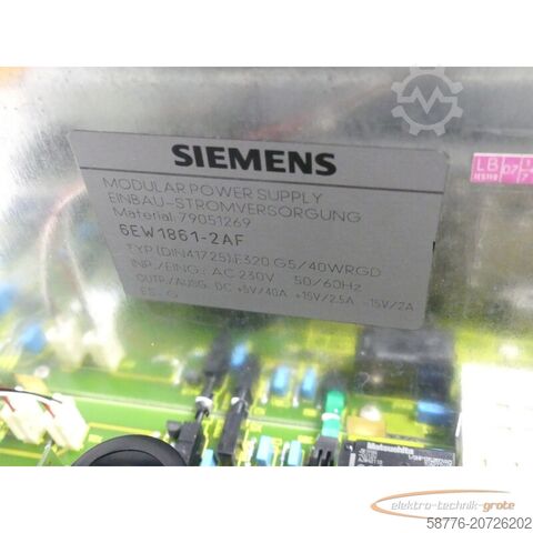 Siemens component Siemens 6EW1861-2AF Power Supply / Stromversorgung SN: 79051269 E-Stand: E