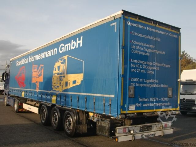 Auflieger mit Pritsche & Plane Krone SDP 27 Coil 8.600 bahnverladbar