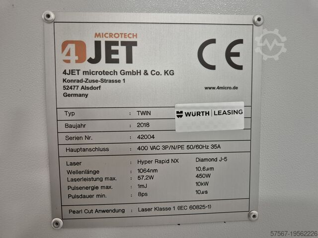 Laserschneidanlage 4JET Microtech Twin 1