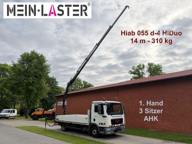 Autokranwagen MAN TGL 8.180 Hiab 055 D4 14m * 3 Sitzer * AHK 11 t