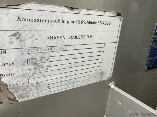 Oplegger met walking floor KNAPEN SCHUBBODEN 92QM, CARGOFLOOR, LIFT-LENK, FUNK, BPW, TÜV NEU