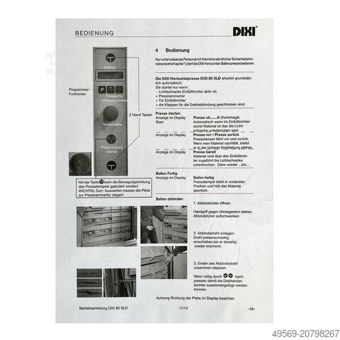 Ballepresse DIXI 80SLD