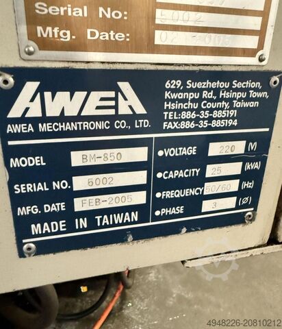 4osé vertikální obráběcí centrum Awea BM-850