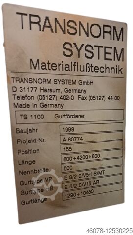 Cinta transportadora Cinta transportadora GF Transnorm 8500-600-500