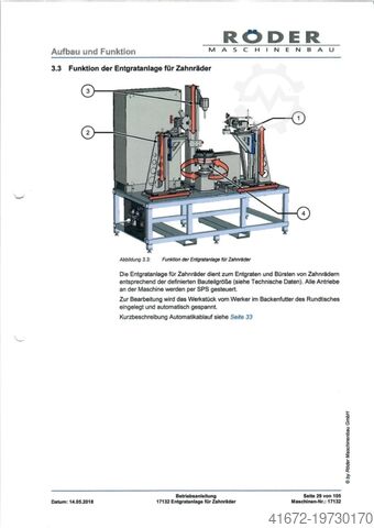 Ontbramingsmachine Röder Maschinenbau Entgratanlage Verzahnung