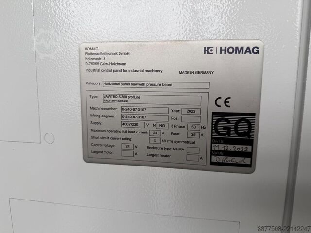 Coladeira de bordas HOMAG SAWTEQ S-300, CNC