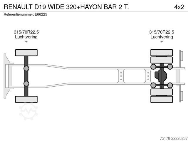 Valise RENAULT D19 WIDE 320+HAYON BAR 2 T.