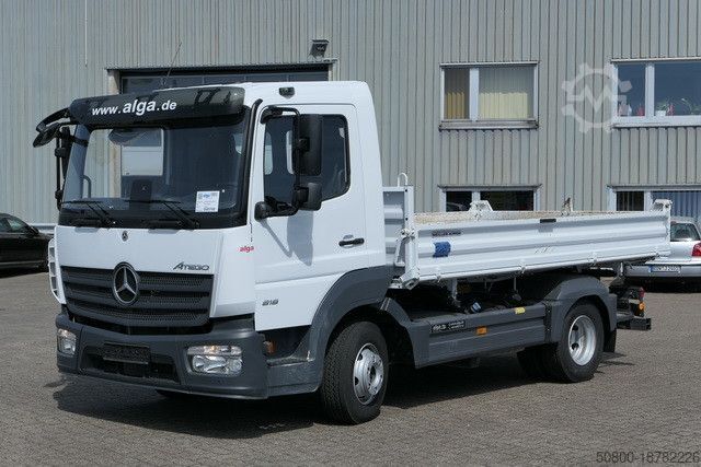 Driezijdige kipper bestelwagen MERCEDES-BENZ 818 K Atego 4x2, Meiller, 19tkm, 2x AHK, Klima