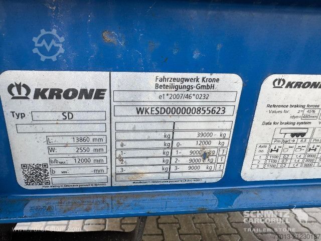Open semitrailer with tarp Krone Curtainsider Mega