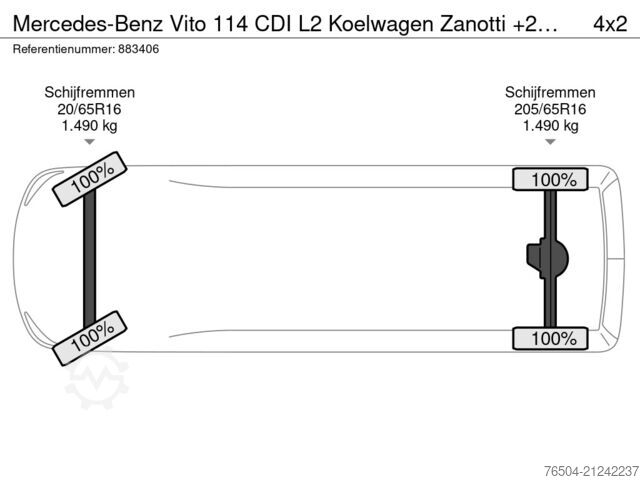 Fourgon frigorifique Mercedes-Benz Vito 114 CDI L2 Koelwagen Zanotti +20C/-15C st ...