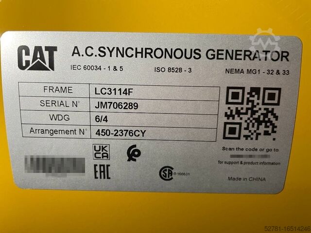 Generator set Caterpillar XQP115 - Generator 115 kVA Stage V - DPX-18125