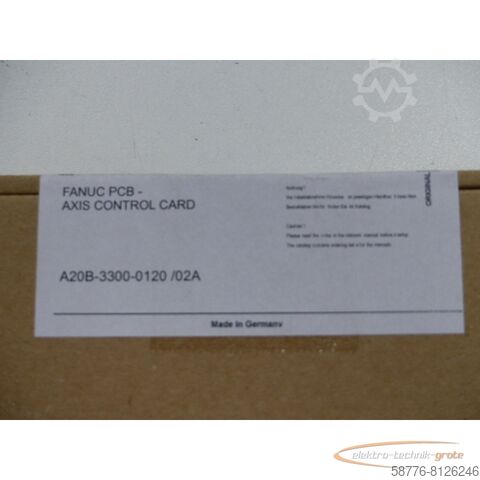 Element Fanuc Fanuc A20B-3300-0120 / 02A - A20B-3300-0120 /02A PCB-Axis Control Card  !