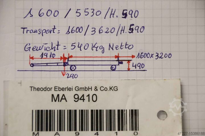 Schwerlast-Transportwagen 4 Tonnen unbekannt 3200/1600/H490 mm