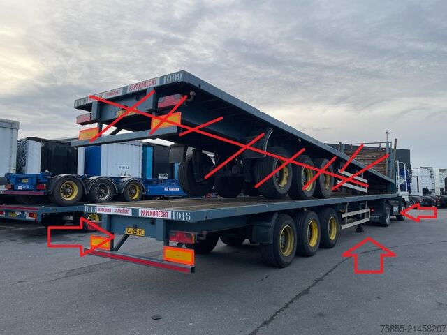 Plattform trailer Haan OPL45 Heavy Duty (45Ton) / Rungen-Potholes / NL...