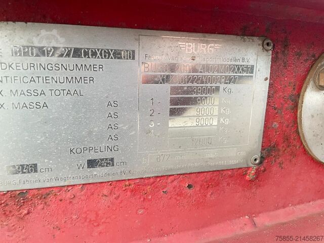 Transport av containrar Burg BPO 12-27 CCXGX-00 20/30 FT Chassis / BPW Axles...