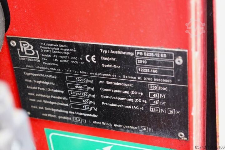 Schaarlift PB LIFT S225-12ES Electric, 22.5m Working Height, 450