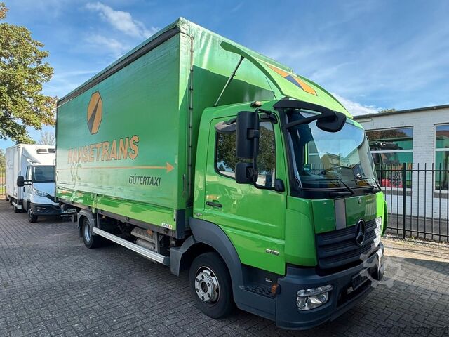 Gardinsided kassevogn MERCEDES-BENZ Atego 818 Pritsche/Schiebeplane mit Ladebordwand