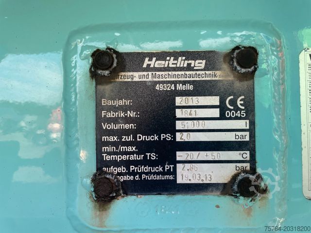 Semi-remorque silo  51m³ Heitling Siloauflieger/Gelenkt/6Kammern