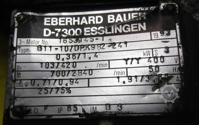 Tandwielmotor 0,36/1,4 kW 103/420 tpm Bauer G11-10/DPK982-241