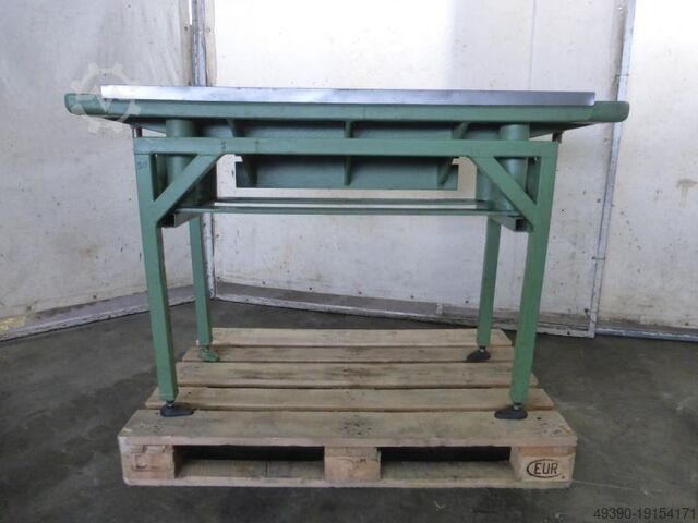 Opspanplaat, machinetafel met metalen onderstel; opspantafel, montagetafel, zware werktafel,