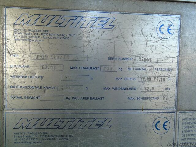 Hefplatform DAF CF 65.280 + 33 METER + big platform persons /400kg