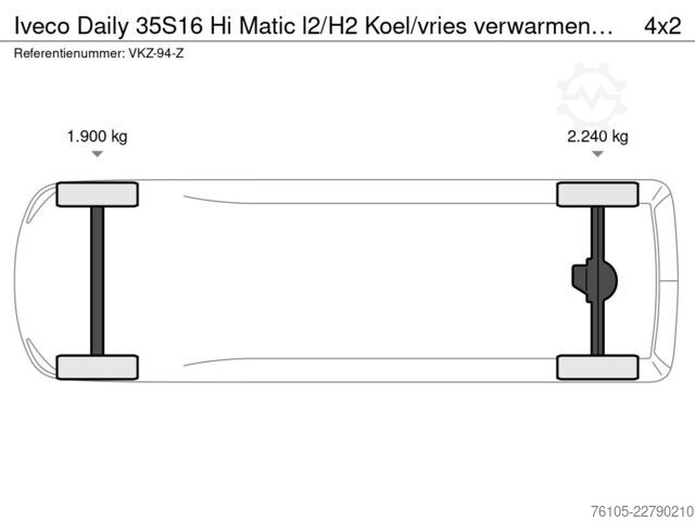 Chłodnia dostawcza Iveco Daily 35S16 Hi Matic l2/H2 Koel/vries verwarmen...
