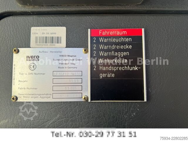 Overig IVECO FF 135 E 4x4 LF16/12 Tank 1200 l