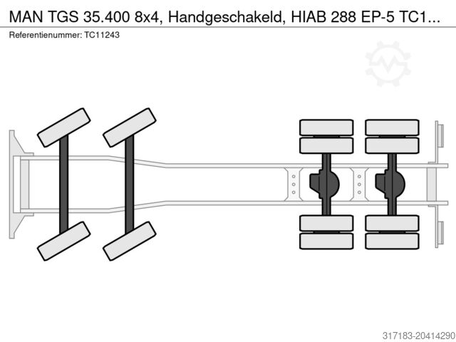Open laadbak MAN TGS 35.400 8x4, Handgeschakeld, HIAB 288 EP-5