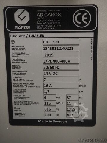 Eurobin tumbler / mixer Garos GBT 300